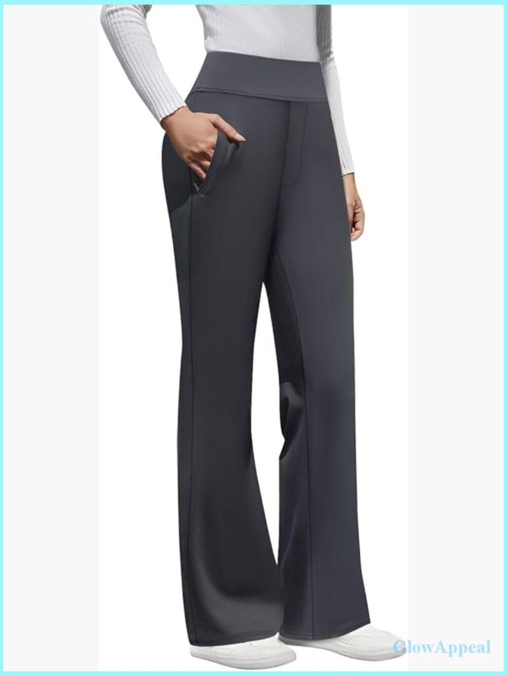 High Waist Dress Pants Bootcut Work Trousers Stretchy Pull On Slacks with